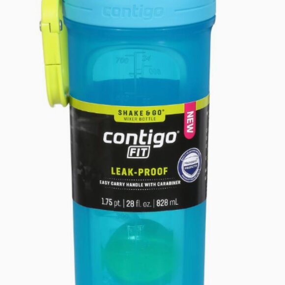 Contigo Blue Raspberry Fit Shake & Go Antimicrobial Mixer Bottle New Never Used - Picture 3 of 6